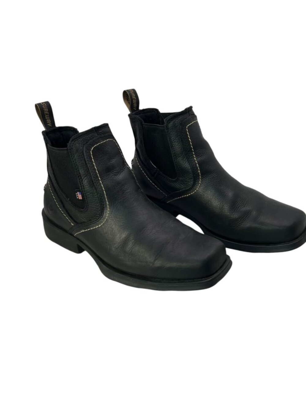 SUREWAY Black Leather Work Boots Mens 10.5 US Safety Composite ASTM F24 13-18 EH
